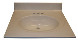 Single Bowl Solid Surface White Countertop